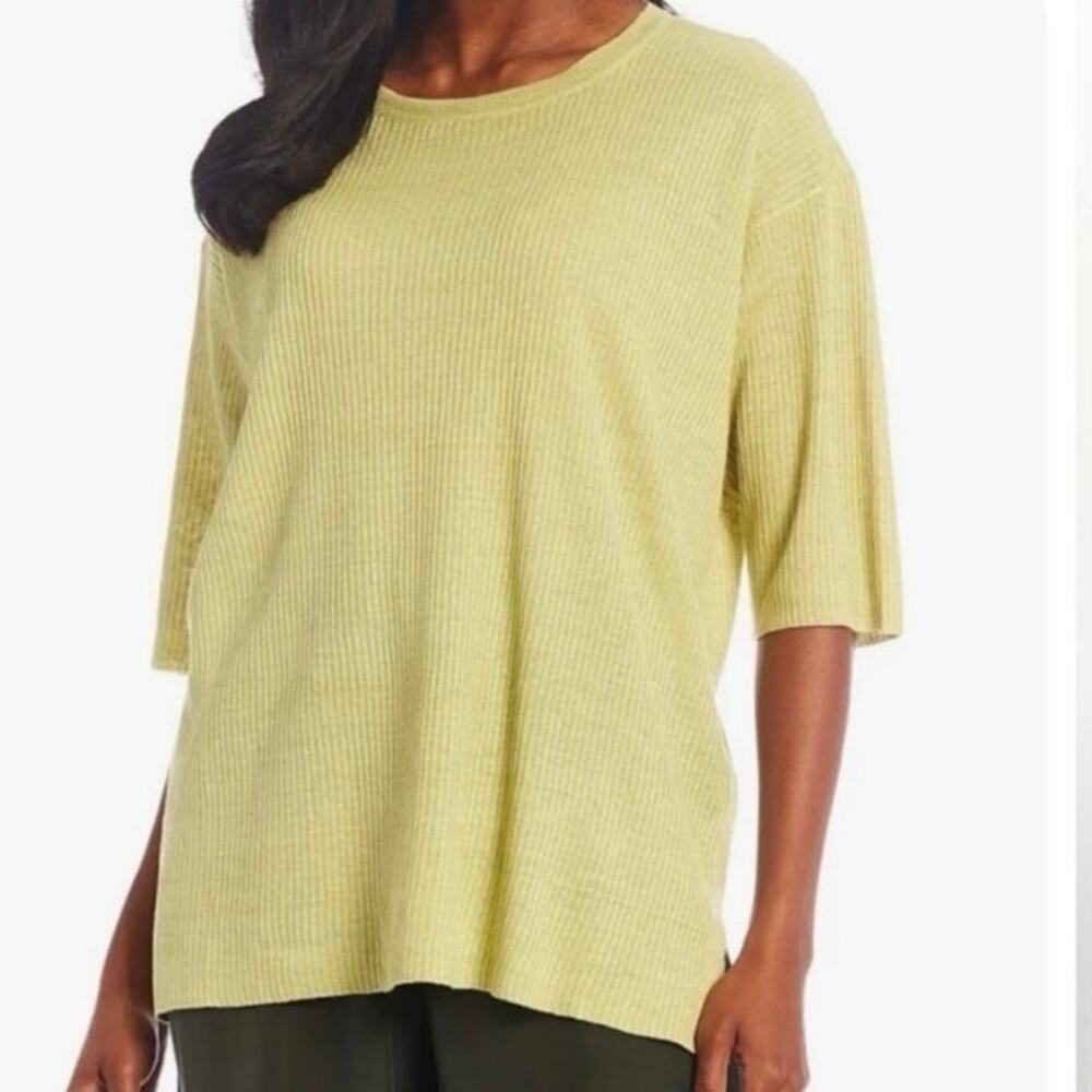 NWT Eileen fisher organic linen slub tunic canary size SP